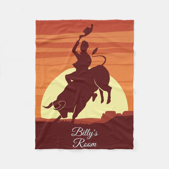 Couverture Polaire Bull Riding Cowboy Rodeo Personnalisé (Devant)