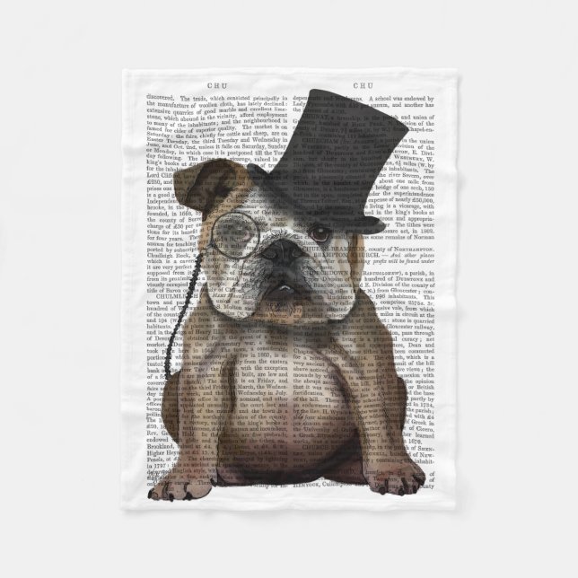 Couverture Polaire Bulldog anglais, Hound officiel et Casquette (Devant)