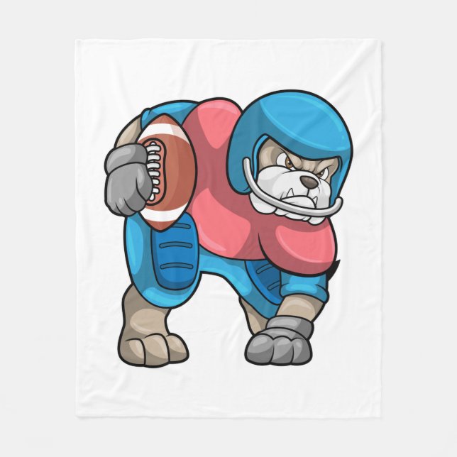 Couverture Polaire Bulldog at Sports with Football & Helmet (Devant)