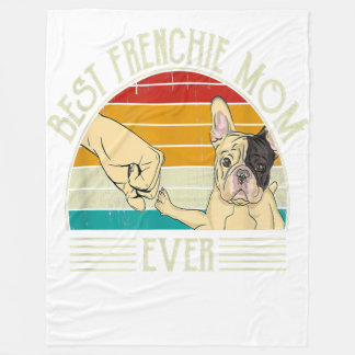 Couverture Polaire Bulldog cadeau Fleece Blanche