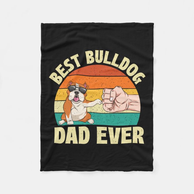 Couverture Polaire Bulldog Dad Ever - Propriétaire de chien Animal An (Devant)