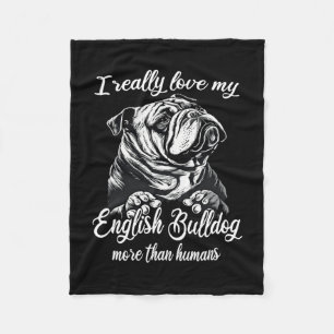 Couverture Polaire Bulldog Outfit Love My English Bulldog