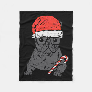 Couverture Polaire Bulldog Père Noël Frenchie Chien Noël Noël Femmes
