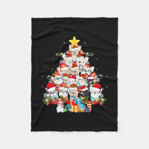 Couverture Polaire Bulldog Santa Claus Joyeux Noël