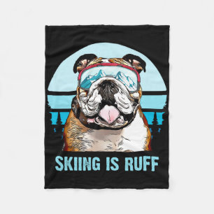 Couverture Polaire Bulldog Winter Ski Est Un Amoureux des chiens De S