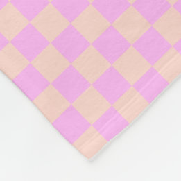 Couverture Polaire Bulles de Chewing-gum modernes/Damier pêche