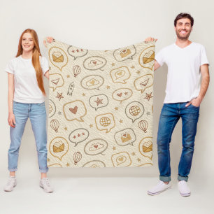 Couverture Polaire Bulles de parole rustiques et motif transparent de