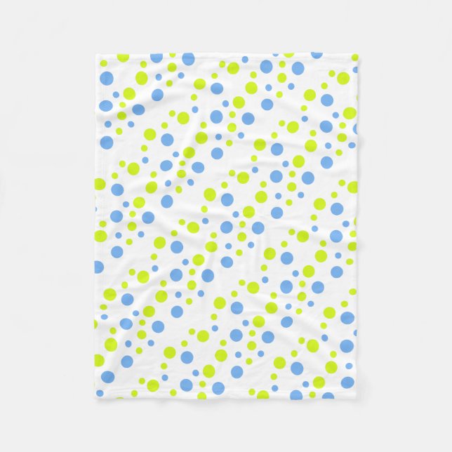 Couverture Polaire Bulles Jaunes Bleues Funky Heureuses (Devant)