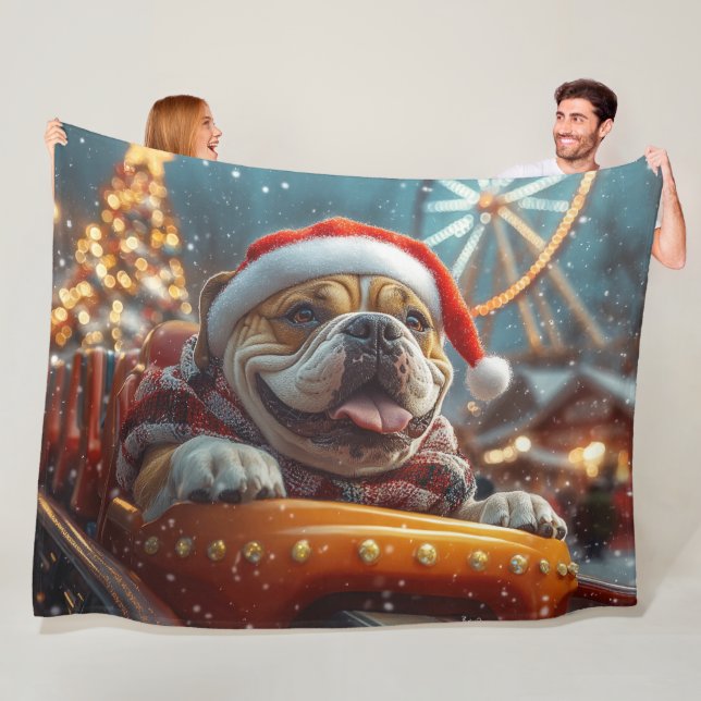 Couverture Polaire Bullmastiff Dog Roller Dessous de verre Noël (En situation)