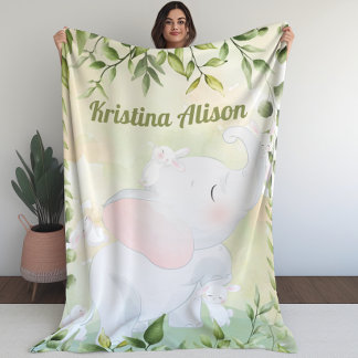Couverture Polaire Bunnies and Elephant Kid's Blanket