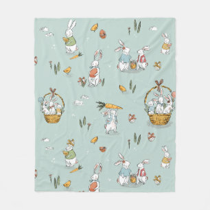 Couverture Polaire Bunnies de Pâques Famille de chasse aux oeufs
