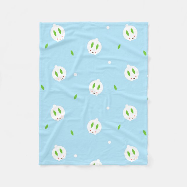Couverture Polaire Bunny de neige hivernale de Kawaii (Devant)