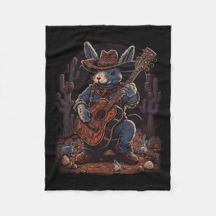 Couverture Polaire Bunny Pâques Cowboy Homme Femmes Musique De Pays