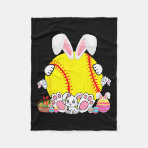 Couverture Polaire Bunny Softball Ball Costume Pâques Joueur Fan Chas
