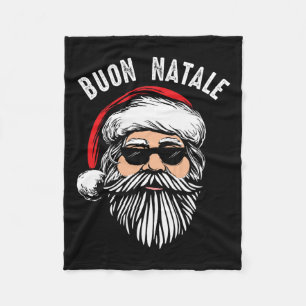 Couverture Polaire Buon natale italien santa claus babbo drôle christ