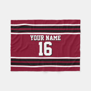 Couverture Polaire Burgundy Black Wht Team Jersey Numéro personnalisé