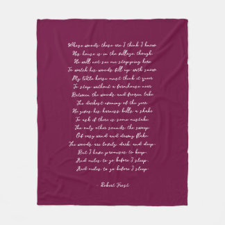 Couverture Polaire Burgundy Custom Poem Song Lyric Quote 