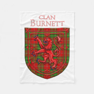 Couverture Polaire Burnett Tartan Scottish Plaid Lion Rampant
