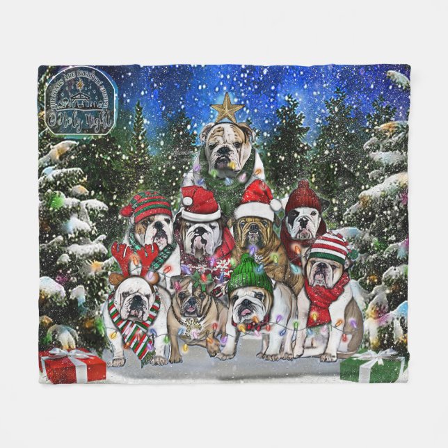 Couverture Polaire Burns Bunch Christmas Français Bulldog Tree (Devant (Horizontal))