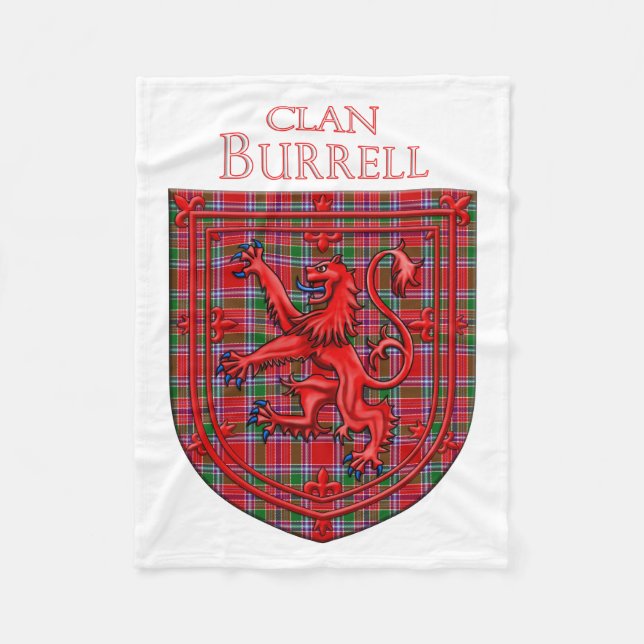 Couverture Polaire Burrell Tartan Scottish Plaid Lion Rampant (Devant)