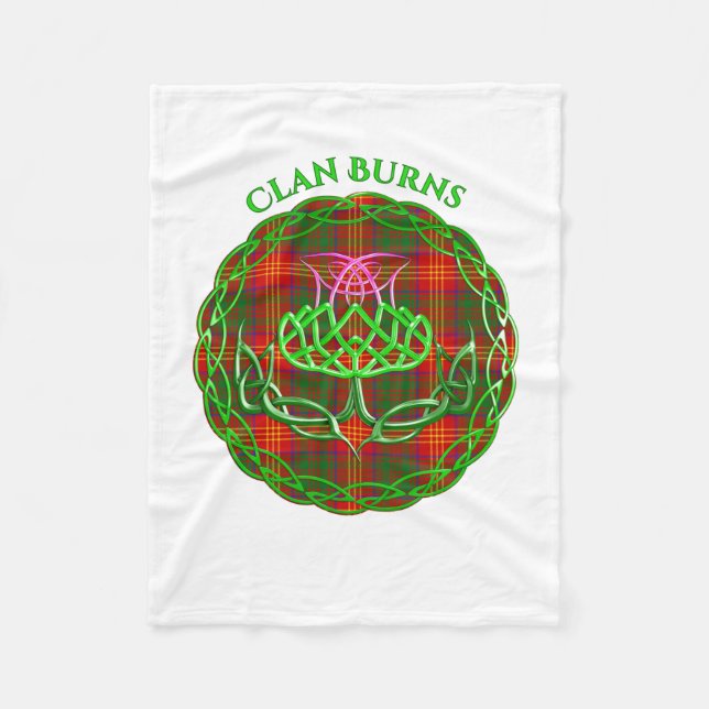 Couverture Polaire Burtish Tartan Celtic Thistle (Devant)