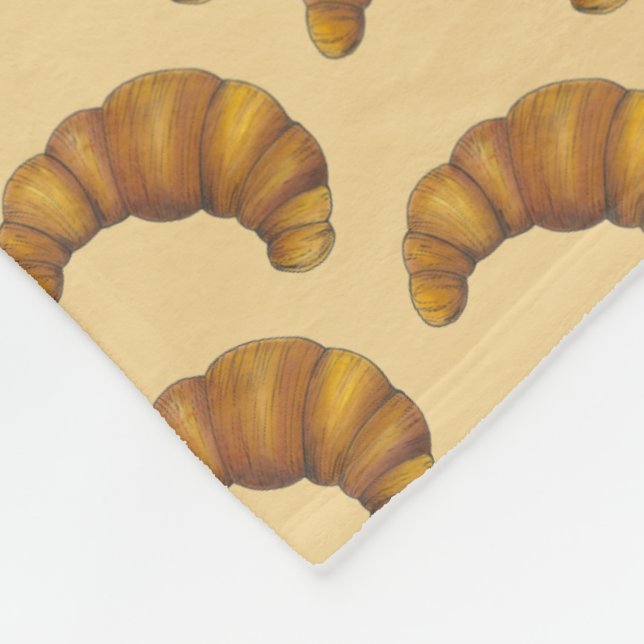 Couverture Polaire Butte Croissant Croissant Français Petit déjeuner  (Coin)