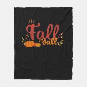 Couverture Polaire C’est automne Y’all Automne Citrouilles et champig
