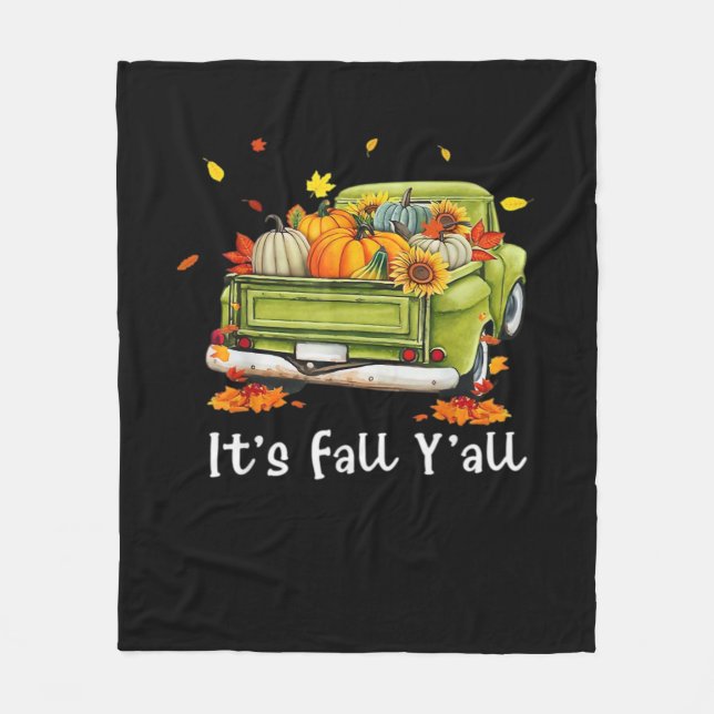 Couverture Polaire C’est l’automne Y’all Citrouille Automne Bonjour A (Devant)