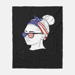 Couverture Polaire C’est le drapeau de Fall Y’all Messy Bun Women USA
