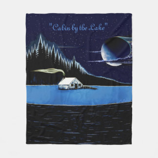 Couverture Polaire "Cabine au bord du lac" Fleece Blanket Version 2