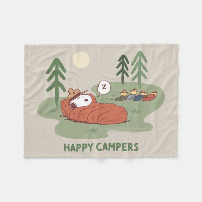 Couverture Polaire cacahuètes | Campeurs de couchage Snoopy & Woodsto (Devant (Horizontal))
