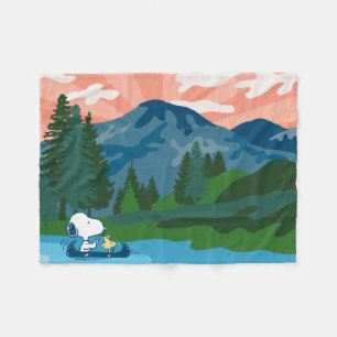 Couverture Polaire cacahuètes   Canoë Snoopy & Woodstock