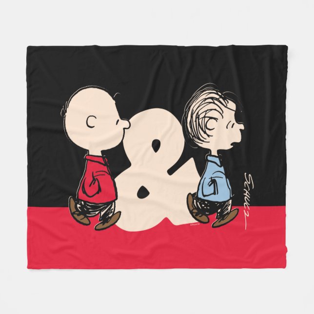 Couverture Polaire cacahuètes | Charlie Brown & Linus (Devant (Horizontal))