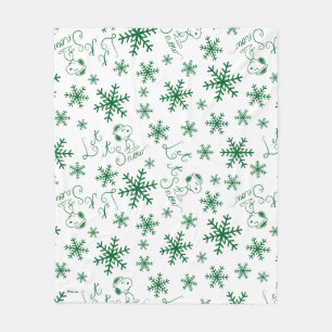 Couverture Polaire cacahuètes   Christmas Snoopy Let It Snow Motif