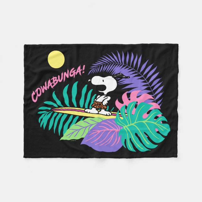 Couverture Polaire cacahuètes | Cowabunga Snoopy (Devant (Horizontal))
