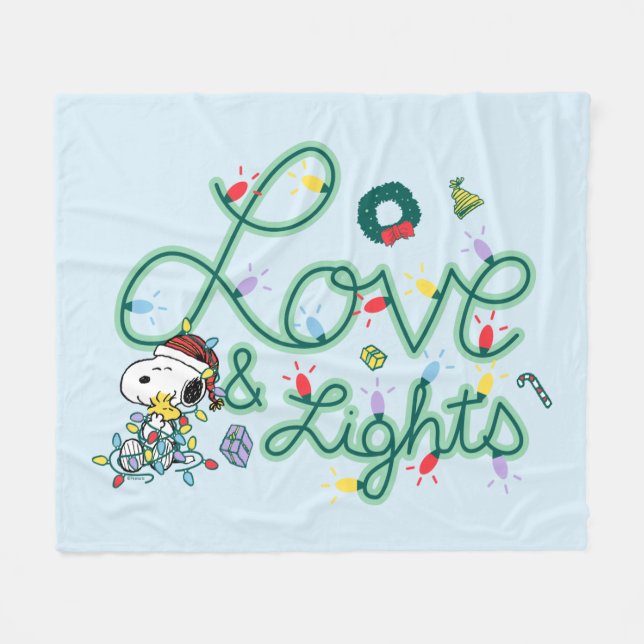 Couverture Polaire cacahuètes | L'amour et les lumières de Noël (Devant (Horizontal))