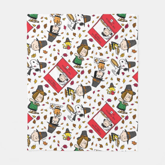 Couverture Polaire cacahuètes | MOTIF BON THANKSGIVING (Devant)