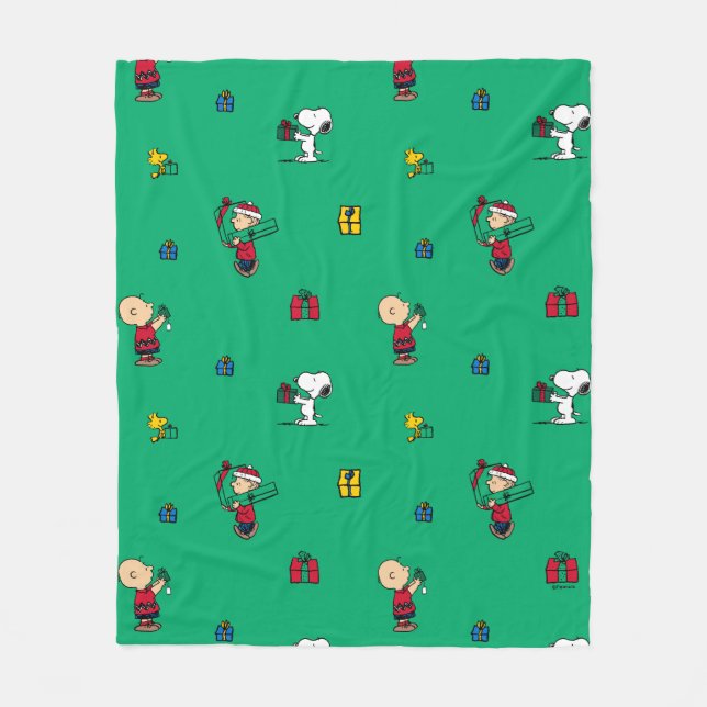 Couverture Polaire cacahuètes | Motif cadeau de Noël (Devant)