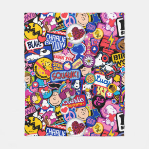Couverture Polaire cacahuètes Motif de patchs Mixtape