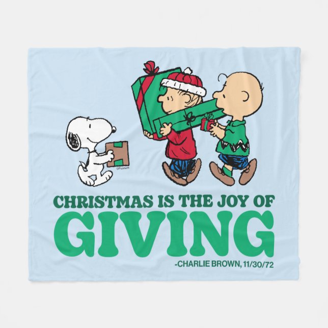 Couverture Polaire cacahuètes | Noël est la joie de donner (Devant (Horizontal))