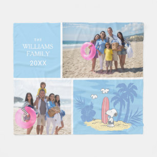 Couverture Polaire cacahuètes   Snoopy Beach   Ajouter Votre Nom Et P