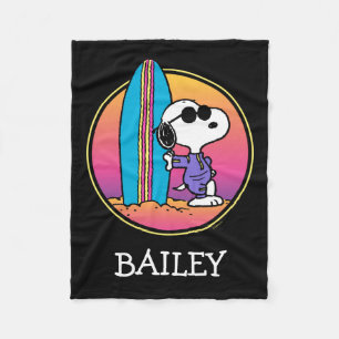 Couverture Polaire cacahuètes   Snoopy Beach Beagle