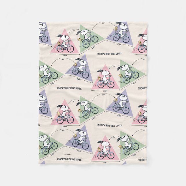 Couverture Polaire cacahuètes | Snoopy Bike Ride Stats (Devant)