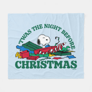 Couverture Polaire cacahuètes Snoopy 'C'était la nuit avant Noël