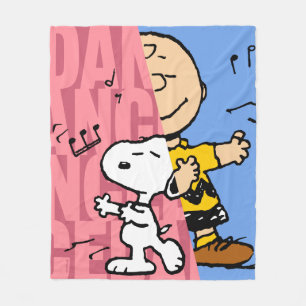 Couverture Polaire cacahuètes Snoopy & Charlie Danse Brown mi-mi-mi