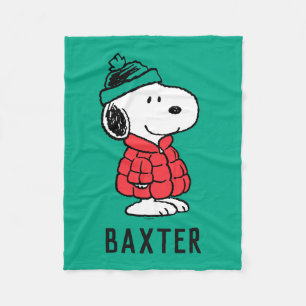 Couverture Polaire cacahuètes   Snoopy Chat d'hiver et Casquette
