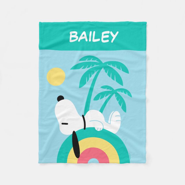 Couverture Polaire cacahuètes | Snoopy Deco | Ajouter Votre Nom (Devant)