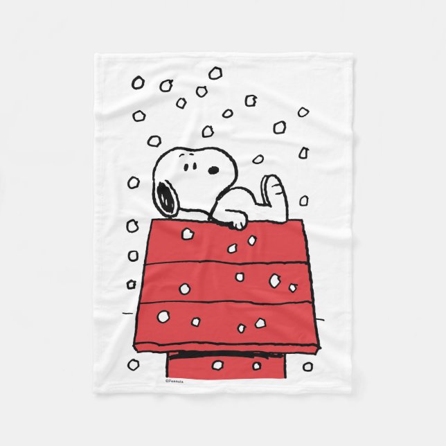 Couverture Polaire cacahuètes | Snoopy Doghouse Snowflakes (Devant)