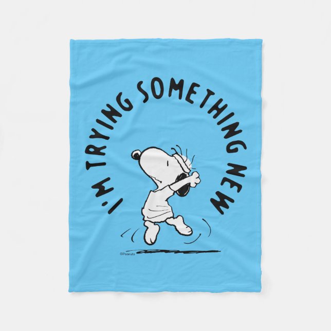 Couverture Polaire cacahuètes | Snoopy Essayer Quelque Chose De Nouve (Devant)
