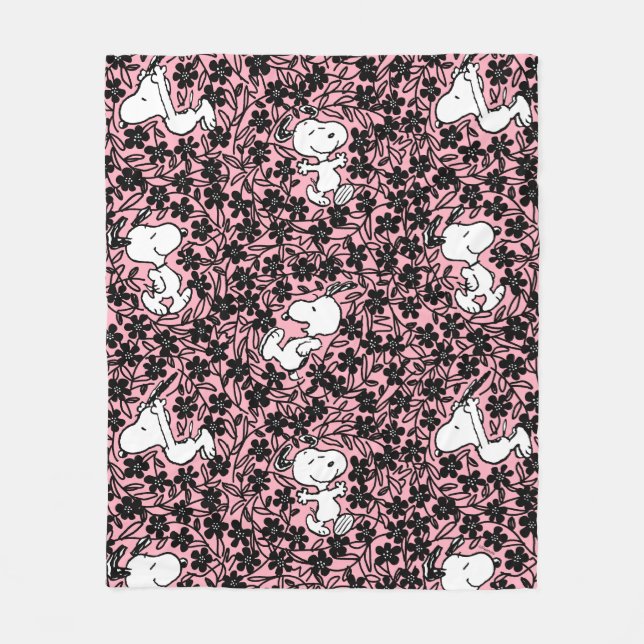 Couverture Polaire cacahuètes | Snoopy Flower Vine Motif (Devant)